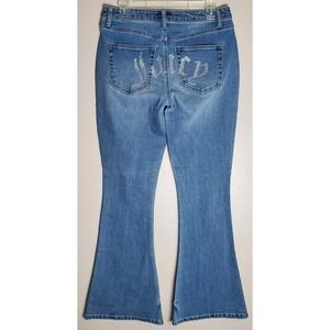 Y2K Juicy Couture Lunita Jeans Size 9 29 Rhinestone Juicy Butt Flare Leg Bottoms